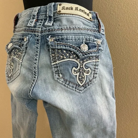 Rock Revival Light Blue Skinny Jeans - Picture 4 of 6